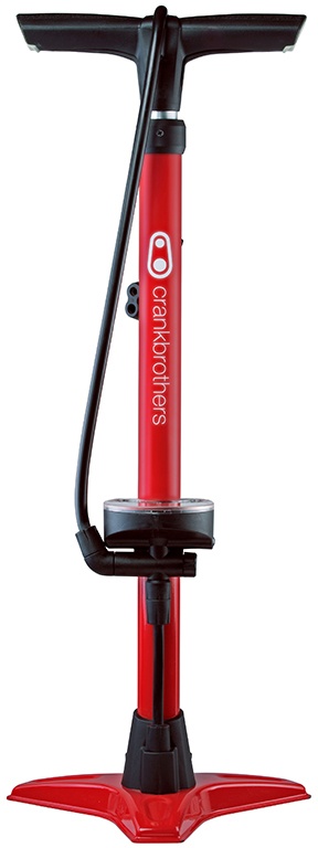 CrankBrothers Floor Pump / Fodpumpe Gem w. Analog Gauge - 160psi/11bar - Rød