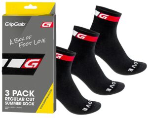 GripGrab 3-Pack Regular Cut Summer Sock, sort