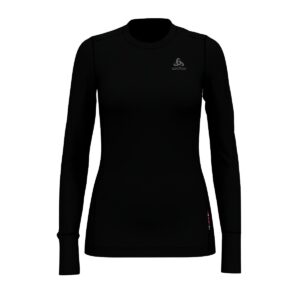 Odlo Women's Natural 100% Merino Warm Top Baselayer - Sort-Small