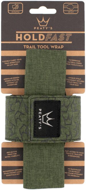 Peaty's HoldFast Trail Tool Wrap - Moss Green