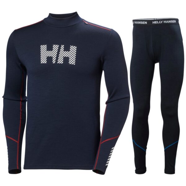 Helly Hansen Lifa Merino Midweight Logo, sæt, herre, navy