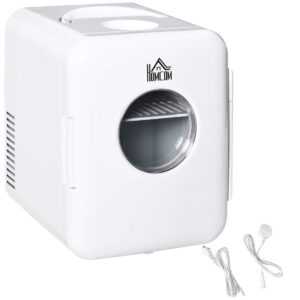 Bilkøleboks 4L Minikøleskab Dc12V Ac230V 60W Bilcamping Hvid 25,8X20,5X26,3Cm