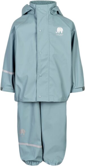 CeLaVi Basic Rainwear set Solid PU Str 100 Unisex - Smoke Blue Regntøj hos Magasin