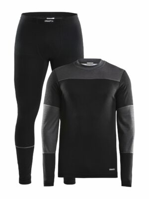 Craft - Baselayer Set Maend - Black/Dk Grey Melange XS