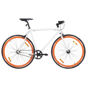 Cykel 1 gear 700c 55 cm hvid og orange