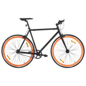 Cykel 1 gear 700c 55 cm sort og orange