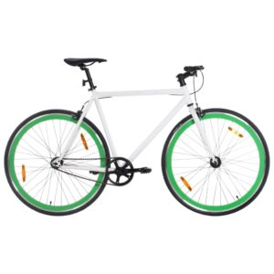 Cykel 1 gear 700c 59 cm hvid og grøn