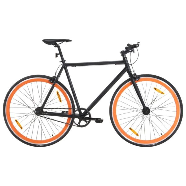 Cykel 1 gear 700c 59 cm sort og orange