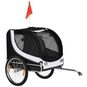 Hundetrailer Cykeltrailer Hundetransportcykel Hvid+Sort 130X73X90Cm