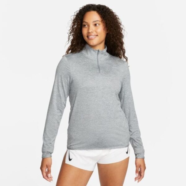 Nike Dri-FIT Swift Element UV Half Zip Trøje Dame - Str. L, Grå, Reflekser & Lommer