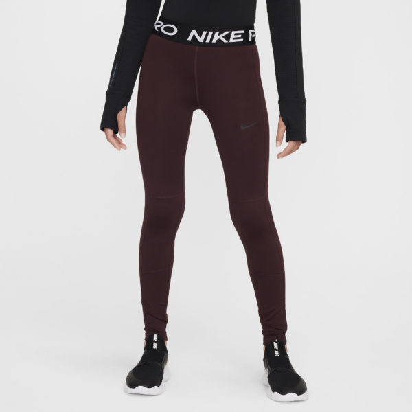 Nike Pro Leak Protection: Dri-FIT-menstruationsleggings til piger - rød