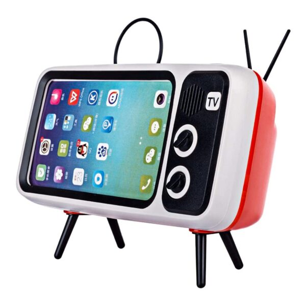 Retro TV Bluetooth Højtaler med Mobilholder - Orange