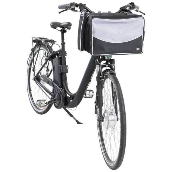 TRIXIE cykelkurv til kæledyr til styr 41x26x26 cm sort og grå