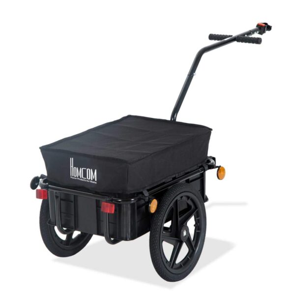 Cykeltrailer Lasttrailer Til Cykel 40 Kg Bæreevne Transporttrailer Håndkærre Stål Oxford Stof Sort 144 X 59 X 80 Cm
