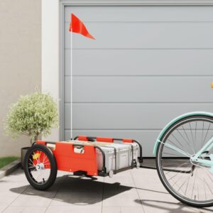 Cykeltrailer til kæledyr oxfordstof og jern orange