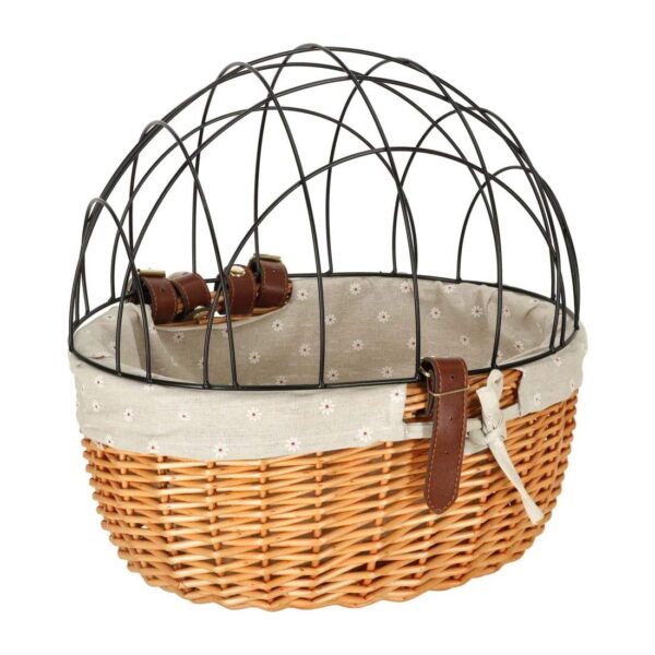 Rattan cykelkurv med metalstel
