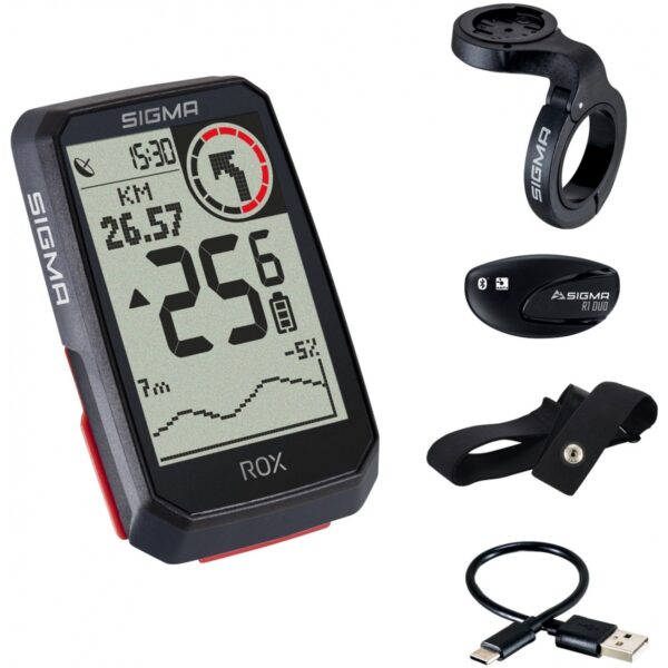 SIGMA Sport Computer Rox 4.0 Black Hr Kit Cykelcomputer
