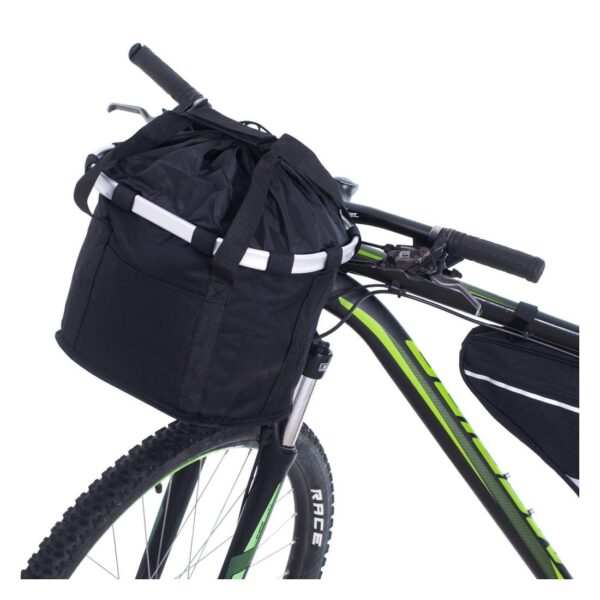 Sort cykelkurv med hurtig fastg⌀relse 35x27x26 cm