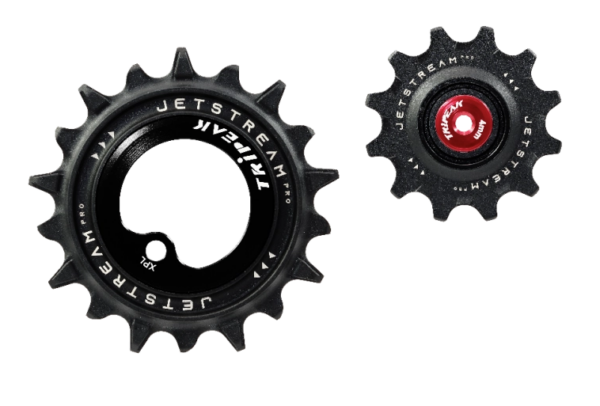 Tripeak Oversized pulleyhjul Jetstream pro keramiske lejer SRAM AXS Force/Rival XPLR 12T/18T sort
