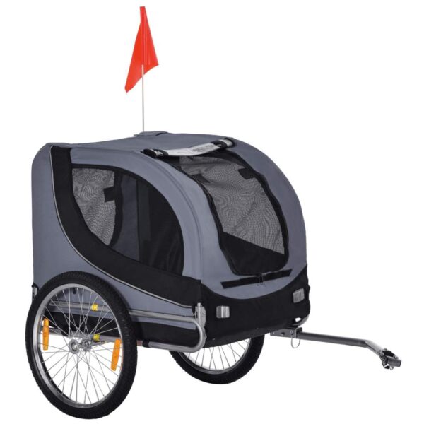 Grå/Sort Hunde cykeltrailer 130x73x90 cm