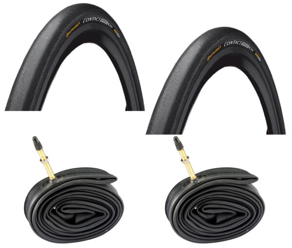 2 Dæk + 2 Slanger Continental Contact Speed 700x32 (32-622) med refleks Racer ventil