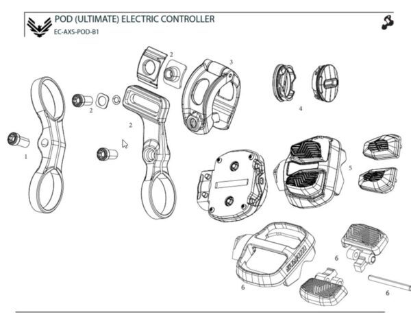 SRAM Klampe til SRAM AXS POD Ultimate Elektronisk Trigger, Højre
