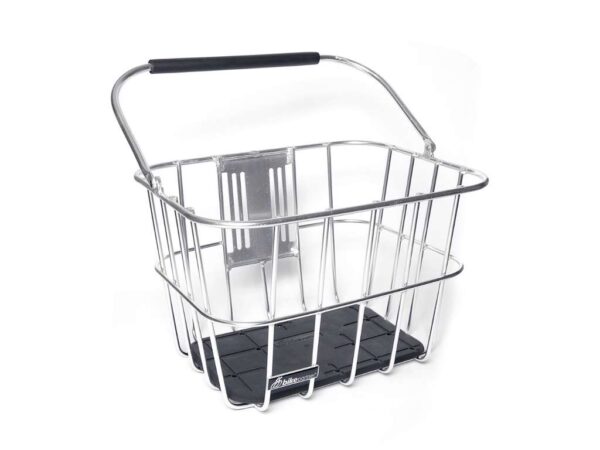 BikePartner Skagen cykelkurv til front Inkl. Klickfix bagplade sølv