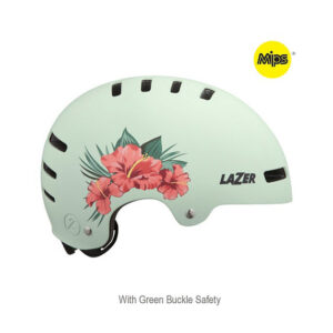 Lazer Cykelhjelm one+ mips matte green flowers - Medium (55-59 cm) / Grøn