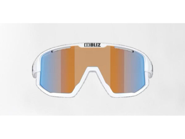 Bliz Fusion Small (25) cykelbriller coral/orange mirro mlue lens mat hvid