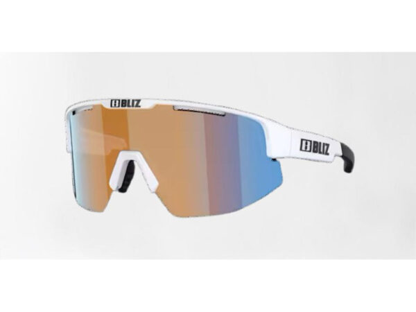 Bliz Matrix Medium (33) cykelbriller coral/orange mirror blue lens mat hvid