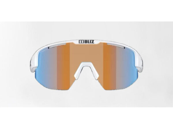 Bliz Matrix Small (30) cykelbriller coral/orange mirror blue lens mat hvid