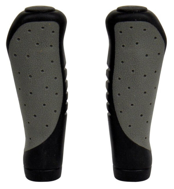 Dresco Ergo Grip Cykelhåndtag – 2 stk, 13,6 cm, Ø22,2 mm – Sort/Grå