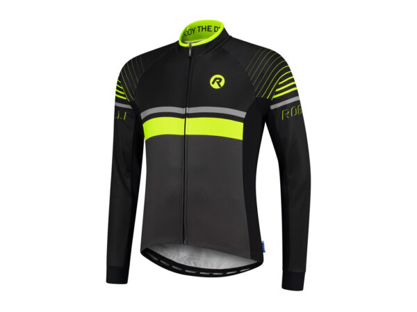 Rogelli Hero cykeltrøje lange ærmer grå/sort/gul herre