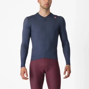 Castelli Espresso langærmet cykeltrøje Belgian blue/silver moon herre