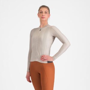 Castelli Espresso langærmet cykeltrøje silver moon/mørk grå dame