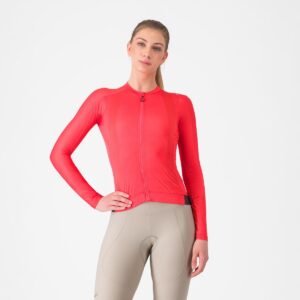 Castelli Espresso langærmt cykeltrøje hibiscus/mørk grå dame