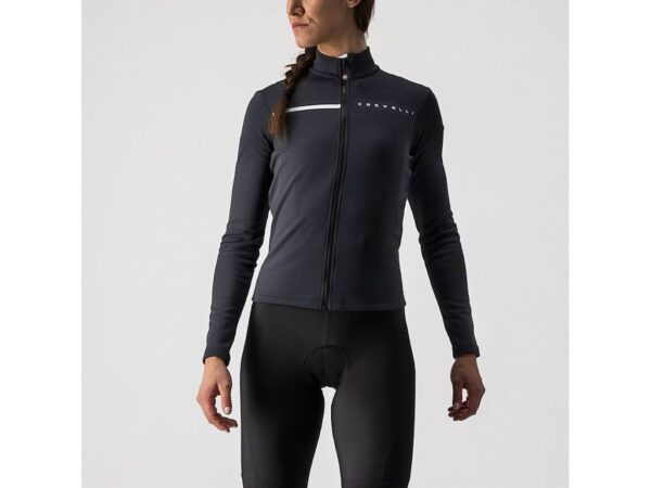 Castelli Sinergia 2 FZ langærmet cykeltrøje light black/dark gray dame