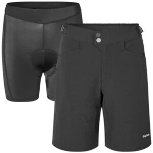 GripGrab Flow 2-i-1 Tekniske Cykelshorts Dame Sort