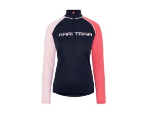 Kari Traa Ella baselayer trøje blå/koral/lyserød dame