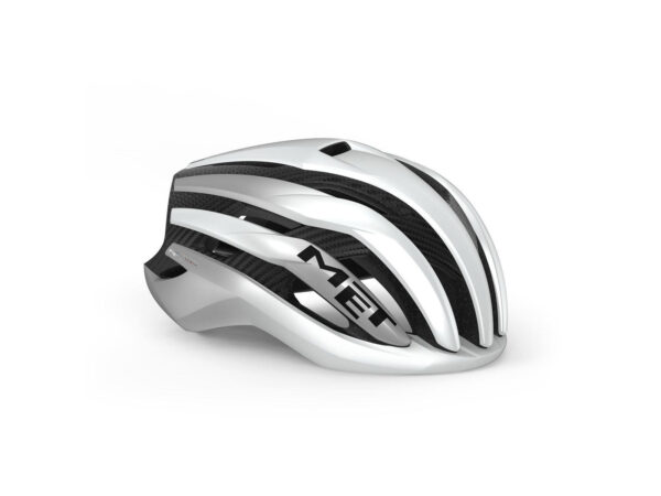 Met Trenta 3K Carbon MiPS White Silver Metallic/Matt cykelhjelm