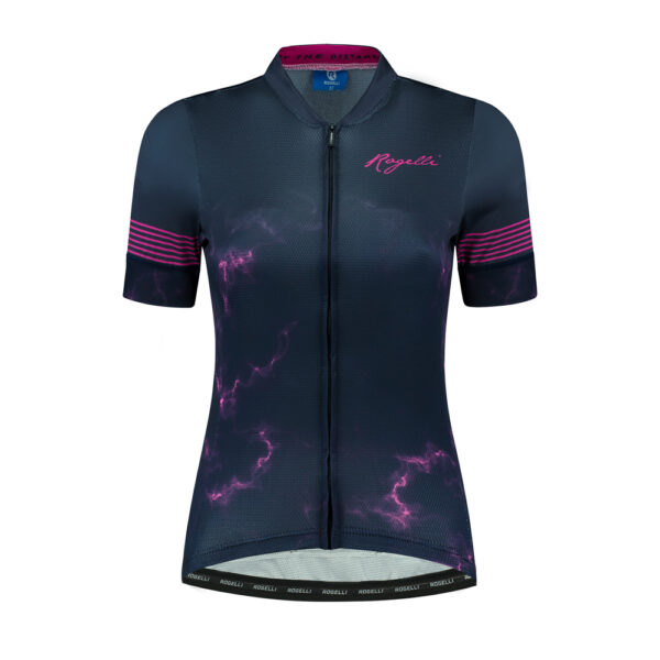 Rogelli Marble Kortærmet Jersey til kvinder Blå / Pink
