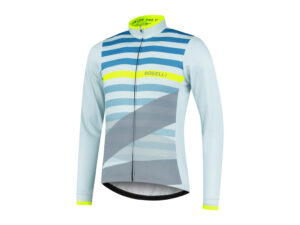 Rogelli Stripe cykeltrøje lange ærmer grå grøn gul herre