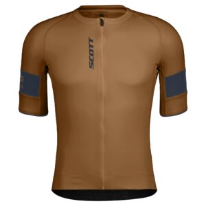 SCOTT Endurance Pro kortærmet cykeltrøje bread brown/dark blue herre