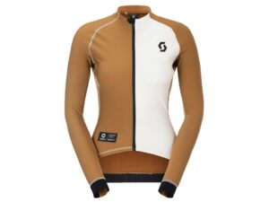 SCOTT RC Pro Warm LS Remix cykeltrøje Bread Brown/Cotton White dame