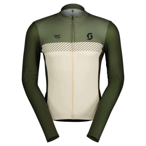 SCOTT RC Team langærmet cykeltrøje hay green/cotton white herre
