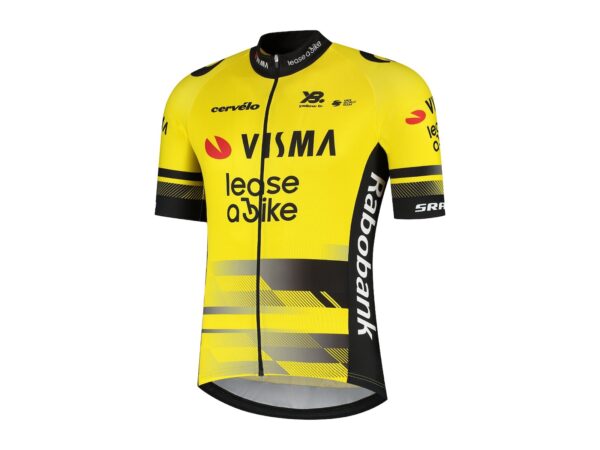 Team Visma Lease a Bike 2025 Replica II kortærmet gul/sort cykeltrøje herre