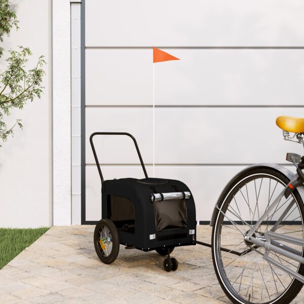Cykelanhænger til kæledyr Sort 124.5 x 63.5 x 53 cm