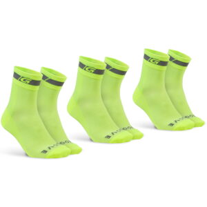 GripGrab Classic Regular Cut Sommersokker 3-Pack - Yellow Hi-Vis