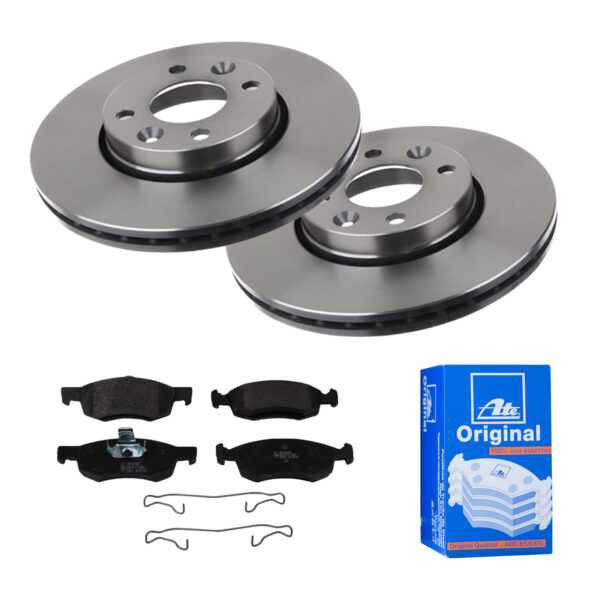 ATE Bremsesæt, skivebremser 142021781 foraksel ventileret 260mm 22mm for DACIA NISSAN