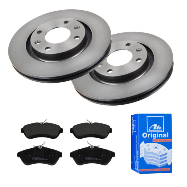 ATE Bremsesæt, skivebremser 142021803 foraksel ventileret 266mm 22mm for PEUGEOT CITROËN VAUXHALL OPEL